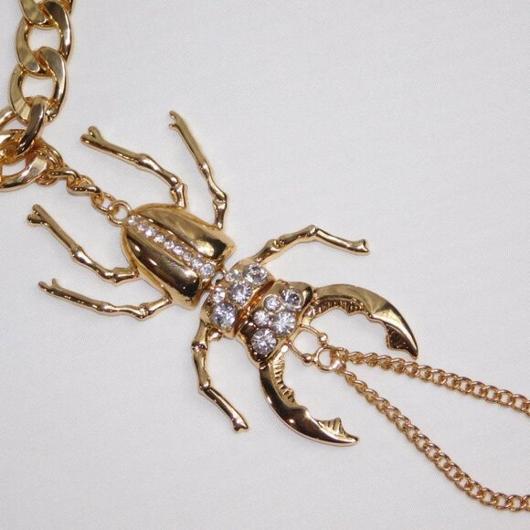 Large Beetle ring cuff bracelet connected ring Cuff Bracelets Set -Men /Women - Picture 4 of 10